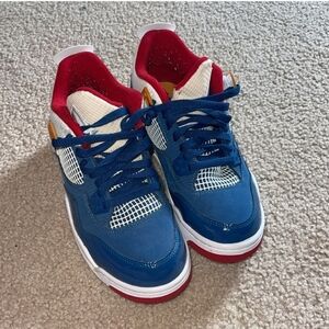 Jordan 4 Bred Reimagine Women's Blue and Red.